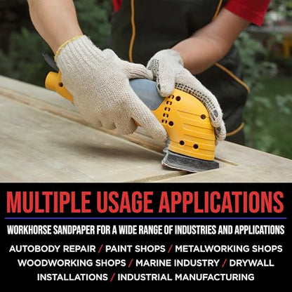 ProductionShop Premium 100 Grit Triangle Mouse Detail Sander Sandpaper Sheets, Box of 45 - Hook & Loop, Triangular Shaped Mouse Disc Pads - Oscillating Multi-Tools - Woodworking, Sand Furniture Paint - style: 100 Grit