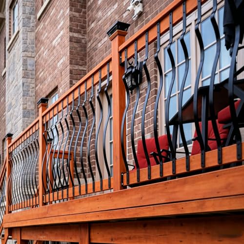 HZIU 61 Pack 36" Deck Balusters with Screws ，Iron Deck Railing - size: 36 Inch