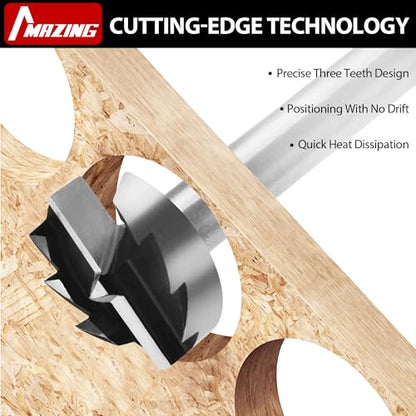 MAZING 16PCS Forstner Drill Bit Set for Woodworking, Auger Opener Round Shank Drilling Cutting Tool, Alloy Steel Ideal for Hard & Soft Wood, Plastic, Plywood - style: 16 Piece