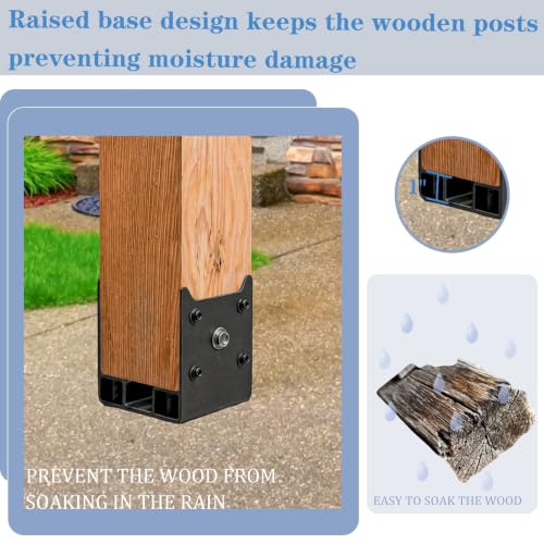 4PC 4x4 Post Anchor Heavy Duty Post Base for Concrete Actual 3.5x3.5 - size: 4"x4"