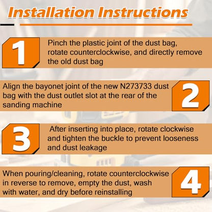 N273733 Sander Dust Bag Assembly for DeWalt Hand Sander Collector