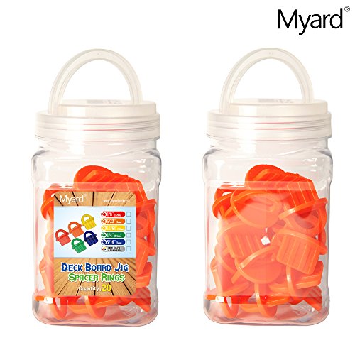 Myard 5/32 Inch Deck Board Jig Spacer Rings, 20 Packs Deck Spacers - size: Orange 5/32" (4mm)