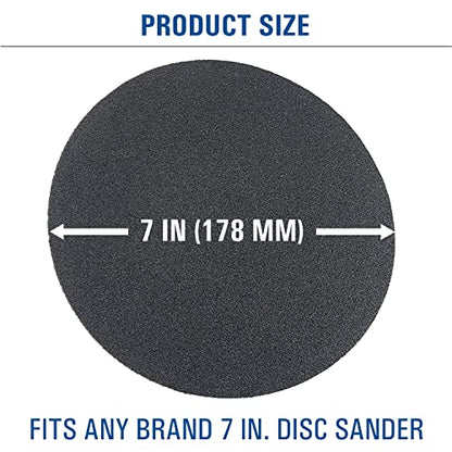 STARCKE 7 Inch Hook and Loop Sandpaper No Hole 60 Grit 25 Pack - color: 60 Grit, size: 25 Pack
