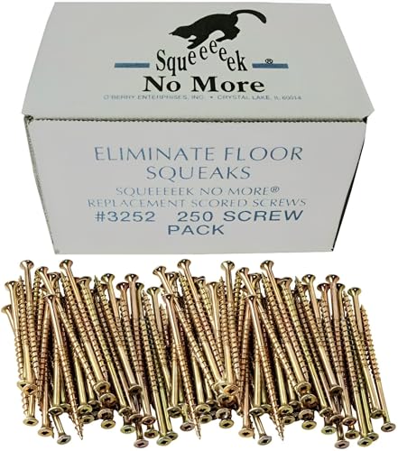 SQUEEEK NO MORE Counter-Snap Screws for SQUEEEK NO MORE Squeaky Floor Repair Kit – Replacement Screws – Zinc-Plated, Rust-Resistant for Hardwood, Carpet, Vinyl & Linoleum Floors (250 Count)