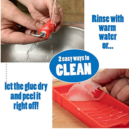 Sili Non-Stick Wood Glue Brush Applicator Kit & Sili Glue Roller with Silicone Application Tray