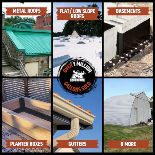 Liquid Rubber Color Roof Sealant - Flat & Metal, Medium Gray, 1 Quart - color: Medium Gray, size: 1 Quart