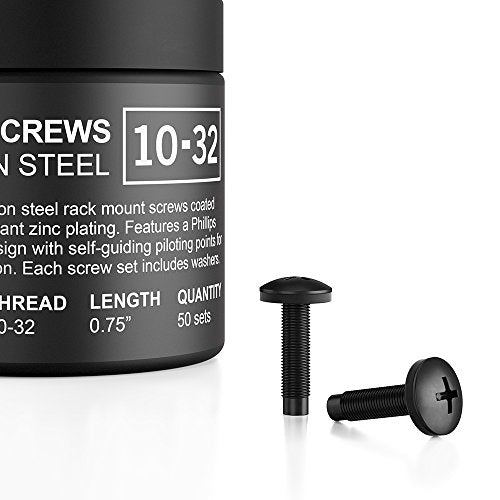 AC Infinity Carbon Steel 10/32 Rack Screws and Nylon Washers - size: ['10-32']
