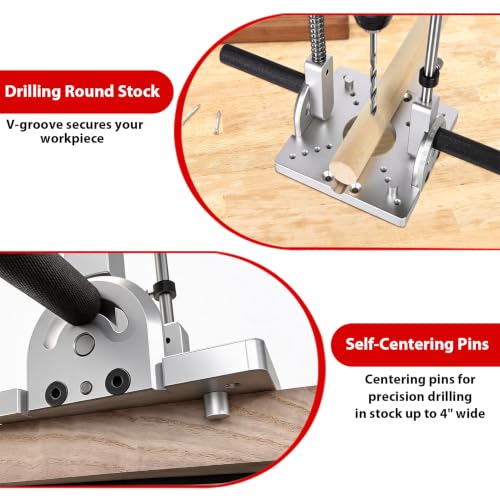 Portable Drill Guide for Angled or Straight Holes with Guide Rod