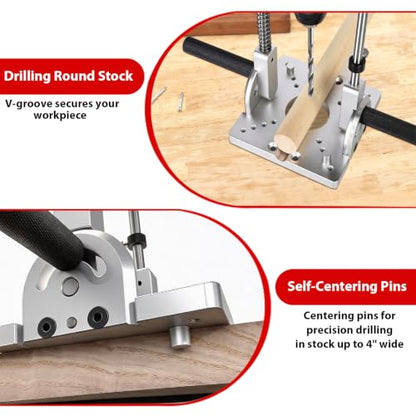 Portable Drill Guide for Angled or Straight Holes with Guide Rod