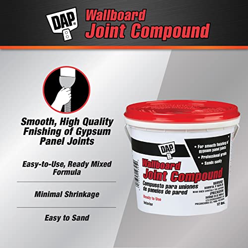 DAP Wallboard Joint Compound, White, 12 Lbs (7079810102) - size: 12 lb.