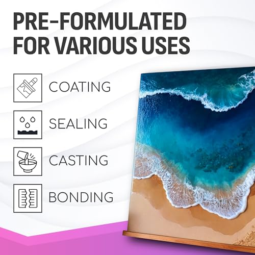 Epoxy Resin 16 Oz Kit – Low Viscosity, Clear High-Gloss Finish for Coating Wood, Concrete, Stone & More | Easy to Use, No Bubbles, Self-Leveling | Perfect for Arts & Crafts & More