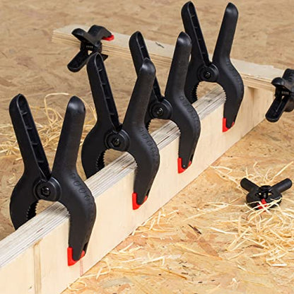 FASTPRO 20-Pack 4-Size Nylon Plastic Spring Clamps with String Bag
