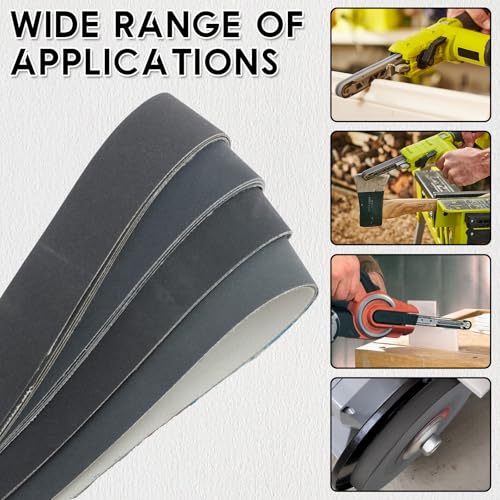 20Pcs 1x30 Inch Sanding Belts, Silicon Carbide Fine Grit Set
