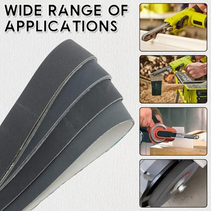 20Pcs 1x30 Inch Sanding Belts, Silicon Carbide Fine Grit Set
