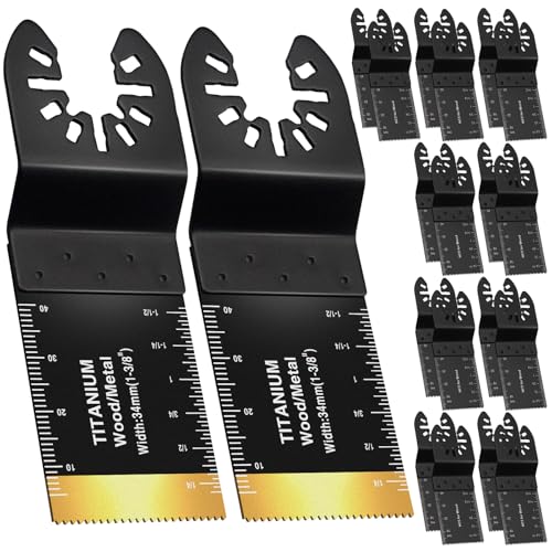 Oscillating Tool Blade Kit, 20PCS Universal Multitool Blades Multi Tools Titanium Blade for Wood Plastic Metal (20)