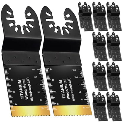 Oscillating Tool Blade Kit, 20PCS Universal Multitool Blades Multi Tools Titanium Blade for Wood Plastic Metal (20)