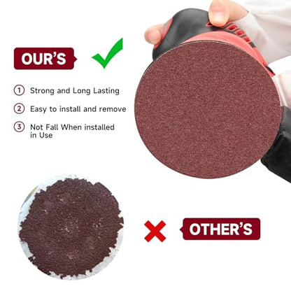 100PCS 5 Inch Sanding Discs 60 Grit Sandpaper for Orbital Sander - style: Aluminum oxide-No Hole