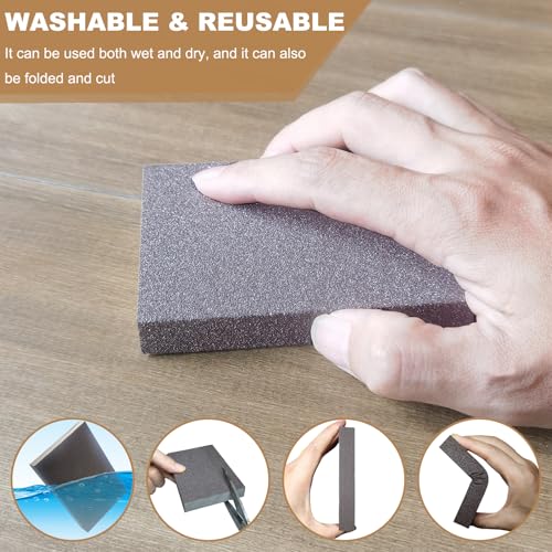 Tonmp 6 Pack 400 Grit Fine Sanding Sponge, Washable and Reusable Sanding Blocks Great for Pot Pan Brush Sponge Brush Glasses Sanding Wood Sanding Metal Sanding (400 Grit) - style: 400 Grit