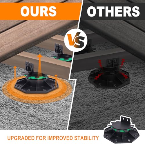 12 Pack Adjustable Deck Support Pedestals, 1-9/16" to 2-3/8" Height - size: 1-9/16 to 2-3/8"