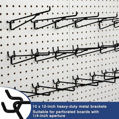 Shimeyao 10 Pcs Pegboard Shelf Brackets 12 Inch, Peg Hooks, Black - color: Black, size: 12 Inch