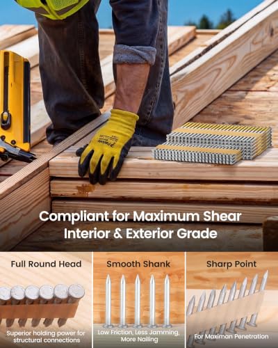 meite 35° Joist Hanger Nails 2-1/2'' x 0.148'' Hot-dip Galvanized 1,000PCS - size: 2-1/2 Inch