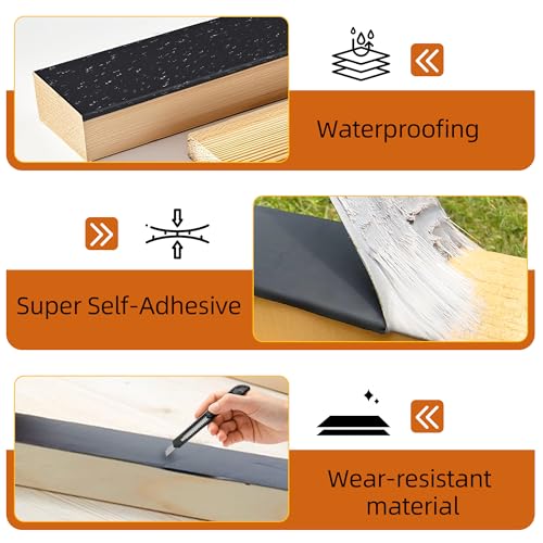 Butyl Joist Tape for Decking 2''×50', 4 Rolls Waterproof Deck Tape - size: 4Rolls 2" x 50'