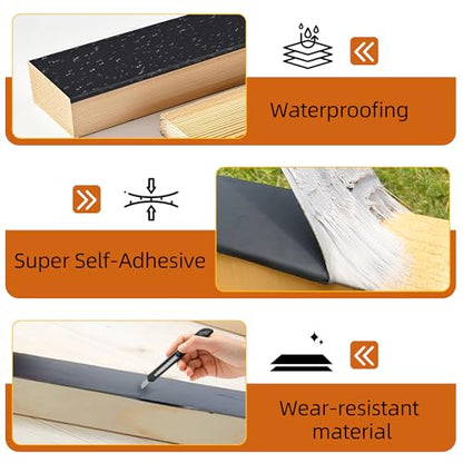 Butyl Joist Tape for Decking 2''×50', 12 Pack Waterproof Deck Tape - size: 12pack 2" x 50'