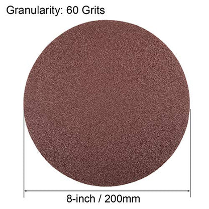 uxcell 15pcs 8" Hook and Loop Sanding Discs 60 Grit Aluminum Oxide - size: 60 Grit