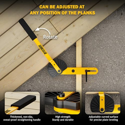 Deck Board Straightener, Heavy Duty Tool for Decking Gaps & Misalignment