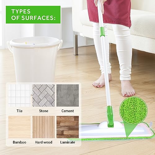 16.5" Microfiber Mop Pads Refills, 3 Pack Reusable Replacement Heads - color: 16"green*3