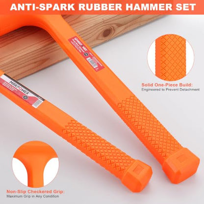 MAXPOWER 5 LB & 2 LB Dead Blow Hammer Set, Spark and Rebound Resistant - size: 5lb 2lb