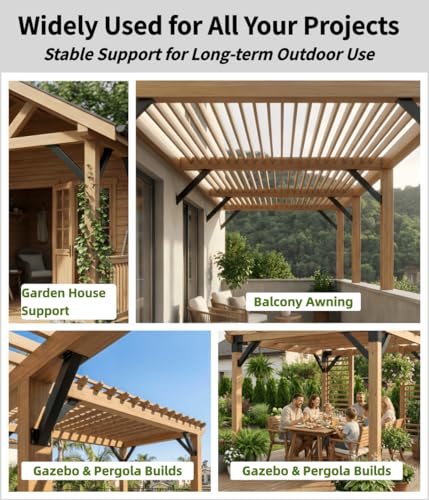 Heavy Duty Pergola Brackets Kit-8PC 45° Angle Support Brackets