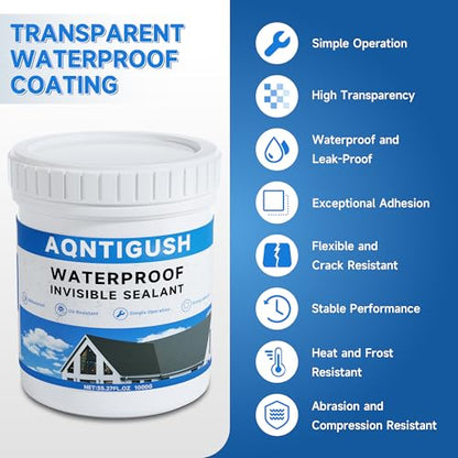 Transparent Waterproof Sealant for Indoor & Outdoor Repairing Leak 35oz - size: 35 oz