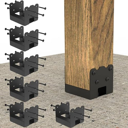 Eurydice 4x4 Deck Post Base Anchor Brackets Inner 3.6"x3.6",6PC Heavy Duty - size: 4 IN-6PC