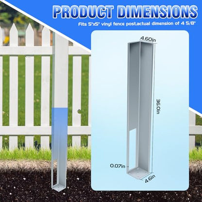 Vinyl Fence Concrete/Wood Post Mount Tower Fit for 5"x5"x36"