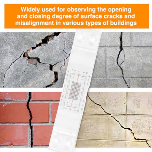 Precision Crack Monitoring Gauge with Dual-Axis Measurement - Standard & Corner Crack Detector for Walls, Concrete (5PCS)