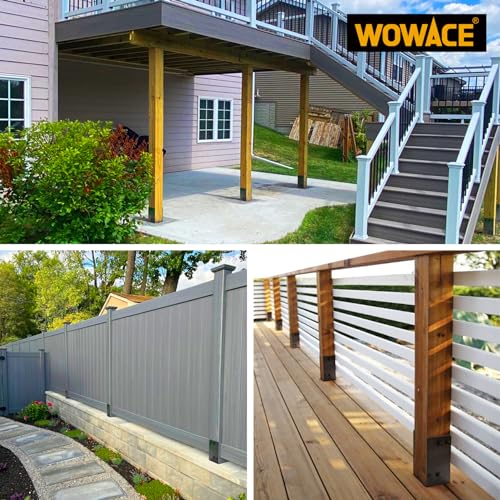 4"x4"(Actual 3.5"x3.5") Stainless Steels U-Shape Post Holder, Wet Concrete Post Anchor, Heavy-Duty Post Base Bracket for Fence, Deck Railing, Wood Gazebo, Pergola (4pack-Dark Gray) - size: 4x4in (Actual 3.5"x3.5")