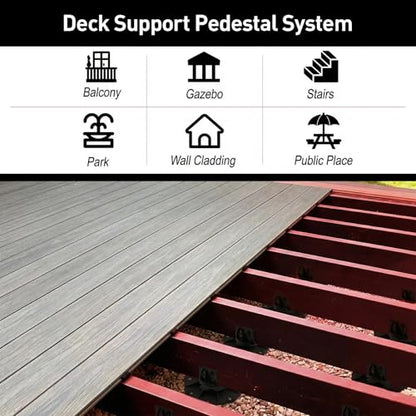 50-Pack Adjustable Deck Support Pedestals, 1-3/16"-2-3/8" H, Black