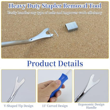 Staple Puller Tool with U tip Fastener Remover, Heavy Duty Staple Remover Staple Removers Strength Staple Puller Removing for Furniture Floor Wooden Case Carton Photo Frame Carpet Staple Remove