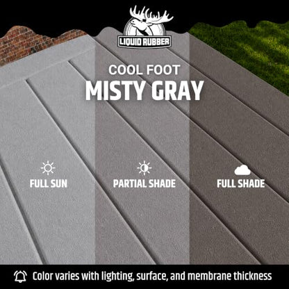 Liquid Rubber Cool Foot Pool Deck Coating, Cooling, Misty Grey, 1 Gallon - color: Misty Gray, size: 128 Fl Oz (Pack of 1)