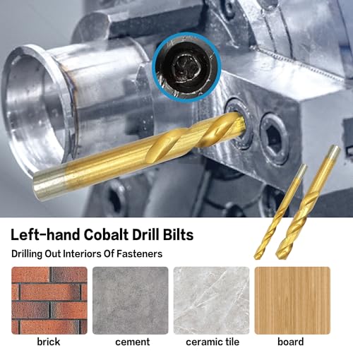 GMTOOLS 35-Piece Helical Screw Puller Bolt Puller Kit, Easy Removal Kit with Left Hand Drill Bit Multi-spline Puller for Stripping Damaged, Studs, Rusty, Fillet Bolts, Nuts and Screws Screw Remover