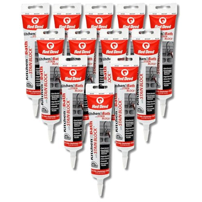Red Devil 075522 Kitchen & Bath Stain Block Sealant, 12-Pack, Biscuit, 12 Pack - color: Biscuit, size: 12 Pack, style: 5.5 oz.