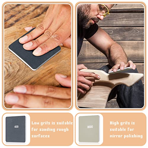 Queekay 45 Pcs Sanding Pad, 2 x 2 Inch Double Sided Sandpaper Pad, 15 Grits