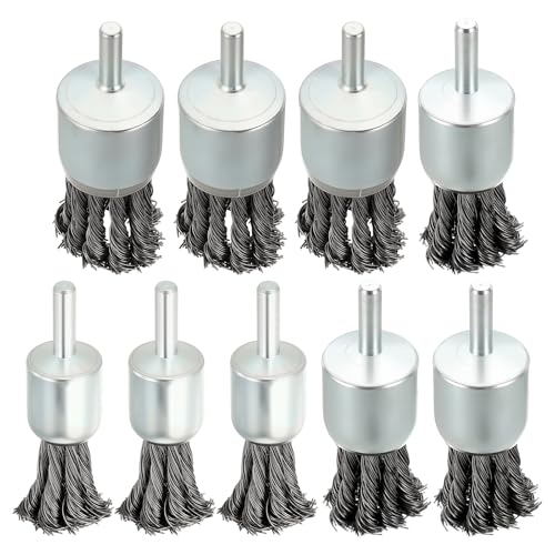 DTGN 9 Pcs Wire Pen Brush Set for Drill with 1/4 Inch Round Shank