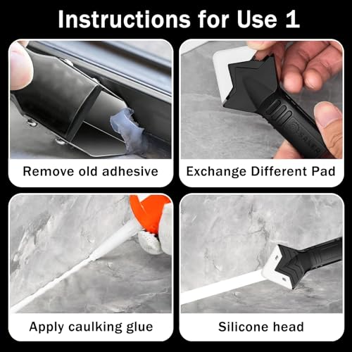 Caulk Remover Tool set 3 in 1，Silicone Caulking Sealant Smoothing
