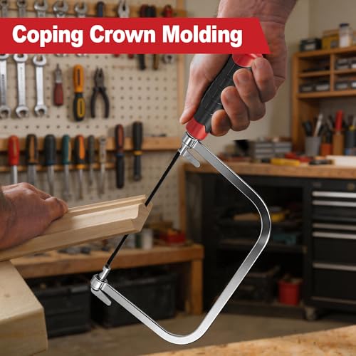 KATA 6.5" Coping Saw, Precision Woodworking & Craft Hand Saw with 6 Blades