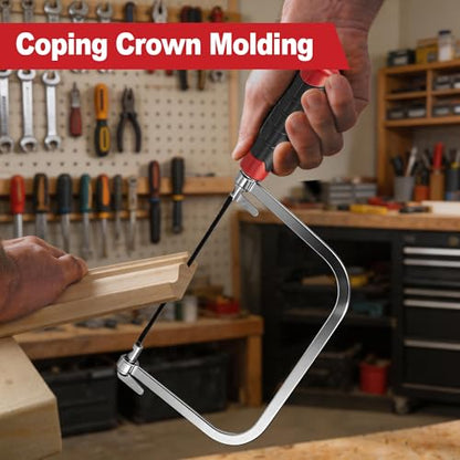 KATA 6.5" Coping Saw, Precision Woodworking & Craft Hand Saw with 6 Blades