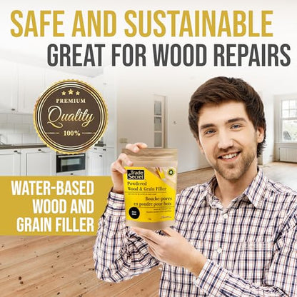 Powdered Wood Filler & Grain Putty, Ebony Black, Tintable, Sandable, 150 g - color: Ebony
