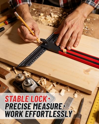 Stair Tread Template Tool for Stairs Shelves Projects - color: Red and Black