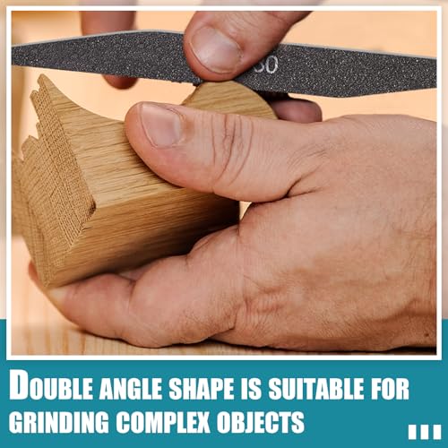 Honoson 10 Pcs Sanding Sticks for Plastic Models, Low Grits, Double Angle - style: Double Angle Shape